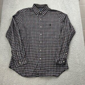 Polo Ralph Lauren Long Sleeve Button Down Mens Shirt Size Large Black Red